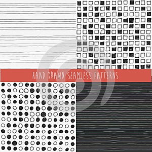 Set of abstract hand drawn patterns.